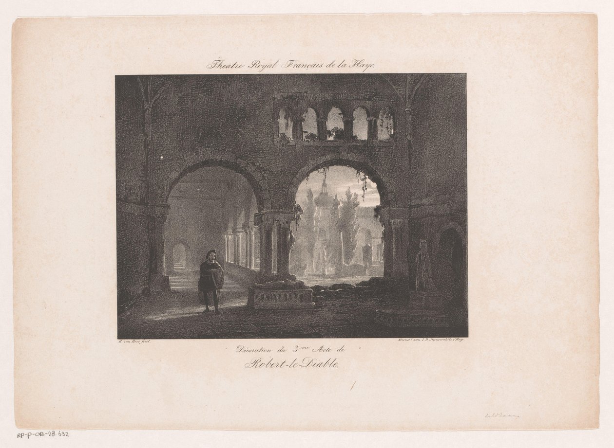 Peça de cenário para a ópera Robert le diable
Theatre Royal Francais de la Haye (título sobre o objecto) de Huib van Hove Bz
