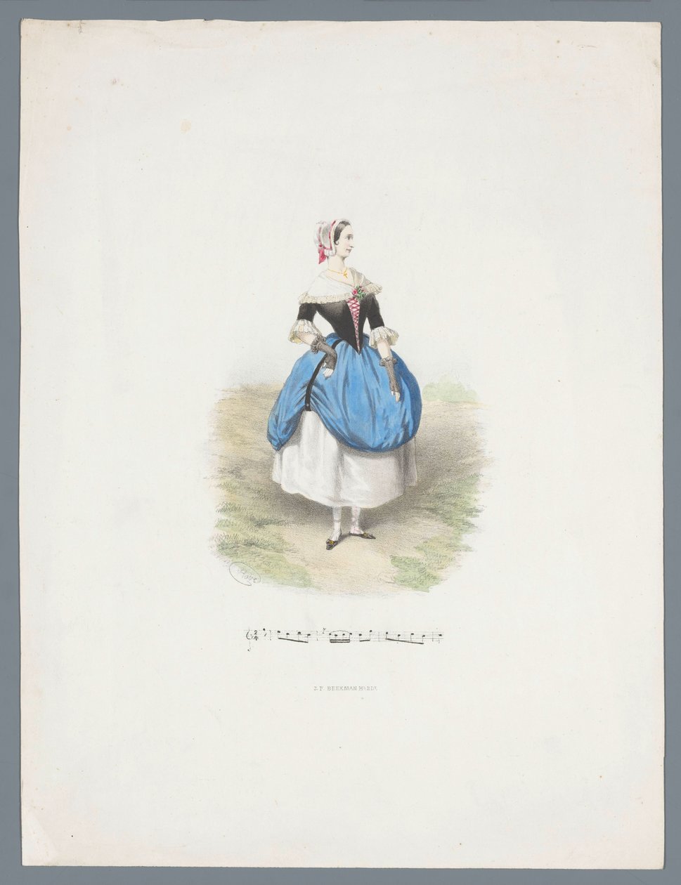 Mulher em traje histórico de Huib van Hove Bz