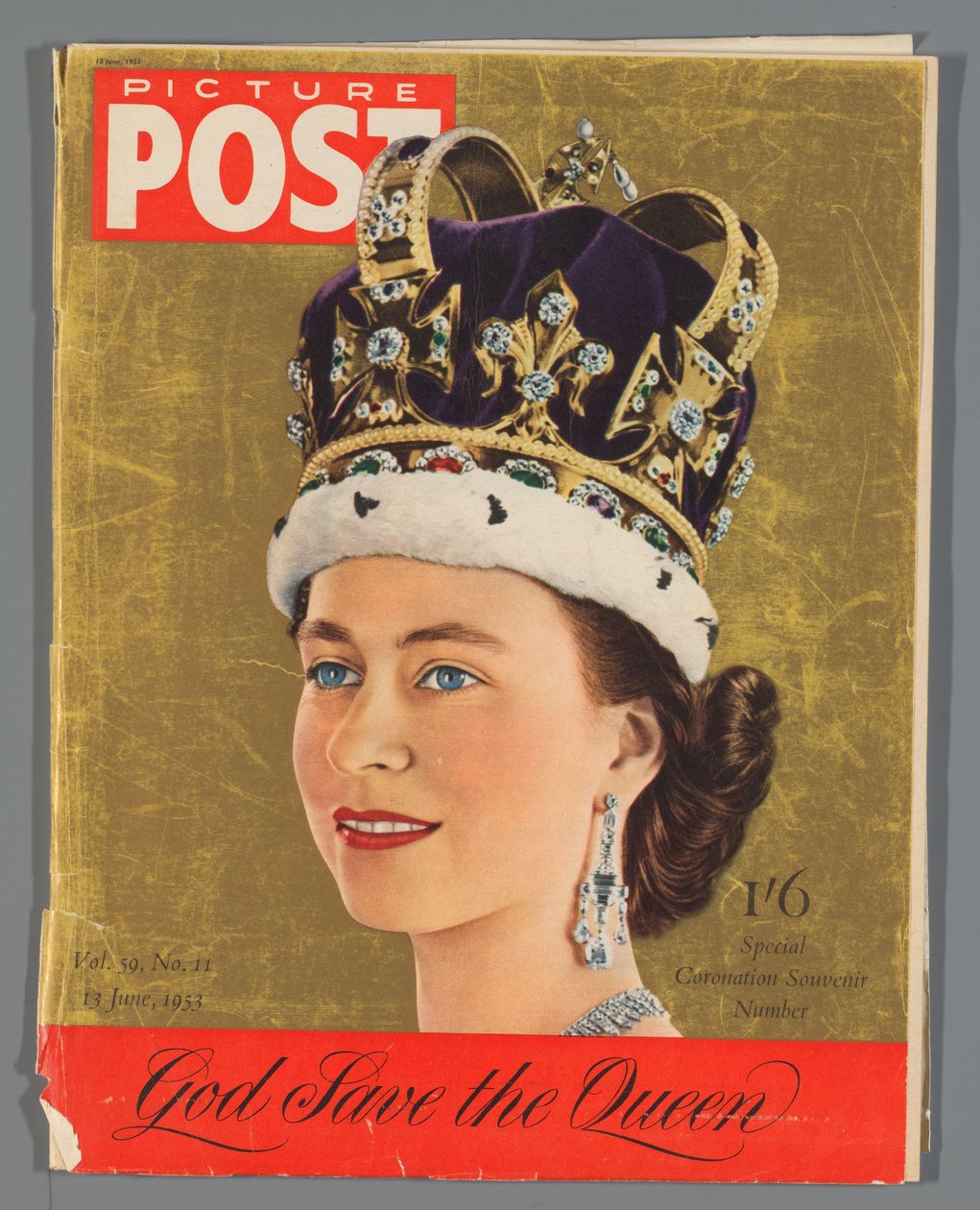 Cópia da edição especial do Picture Post para a coroação da rainha Elizabeth II, 13 de junho de 1953 Postagem de imagem / número de lembrança de coroação especial (título no objeto) de Hulton Press Ltd.
