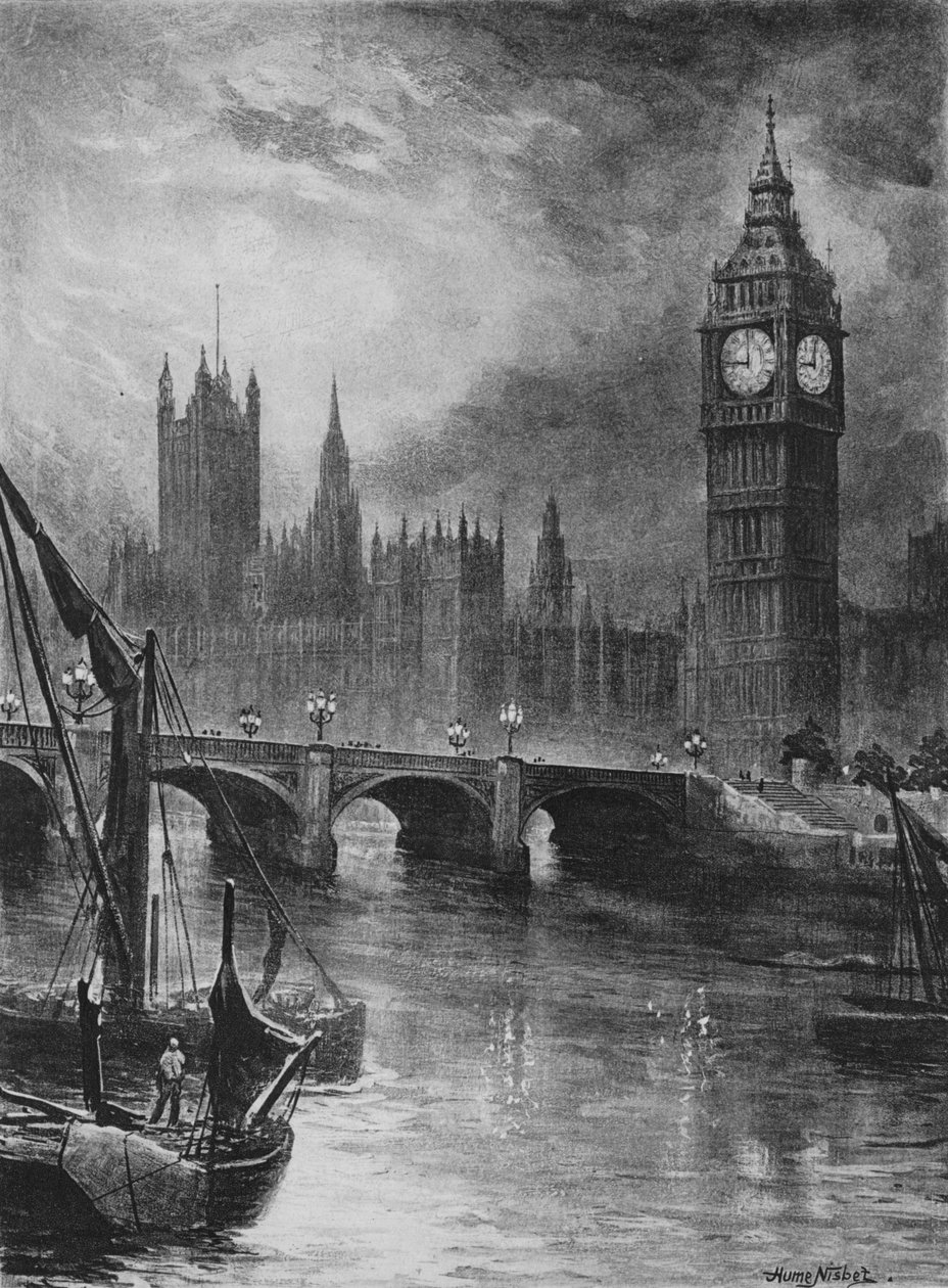 Casas do Parlamento, 1890 de Hume Nisbet
