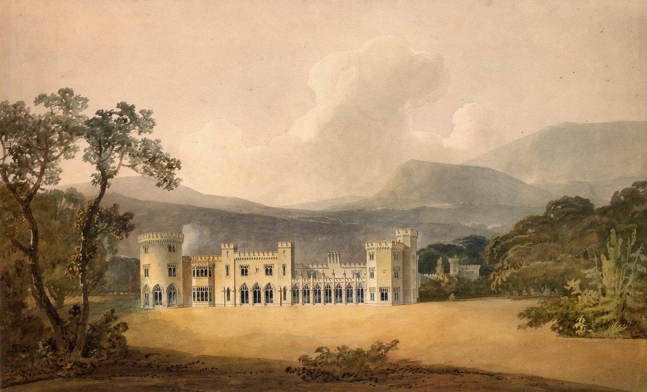 Fachada do jardim do Castelo de Shanbally, Condado de Tipperary de Humphry Repton