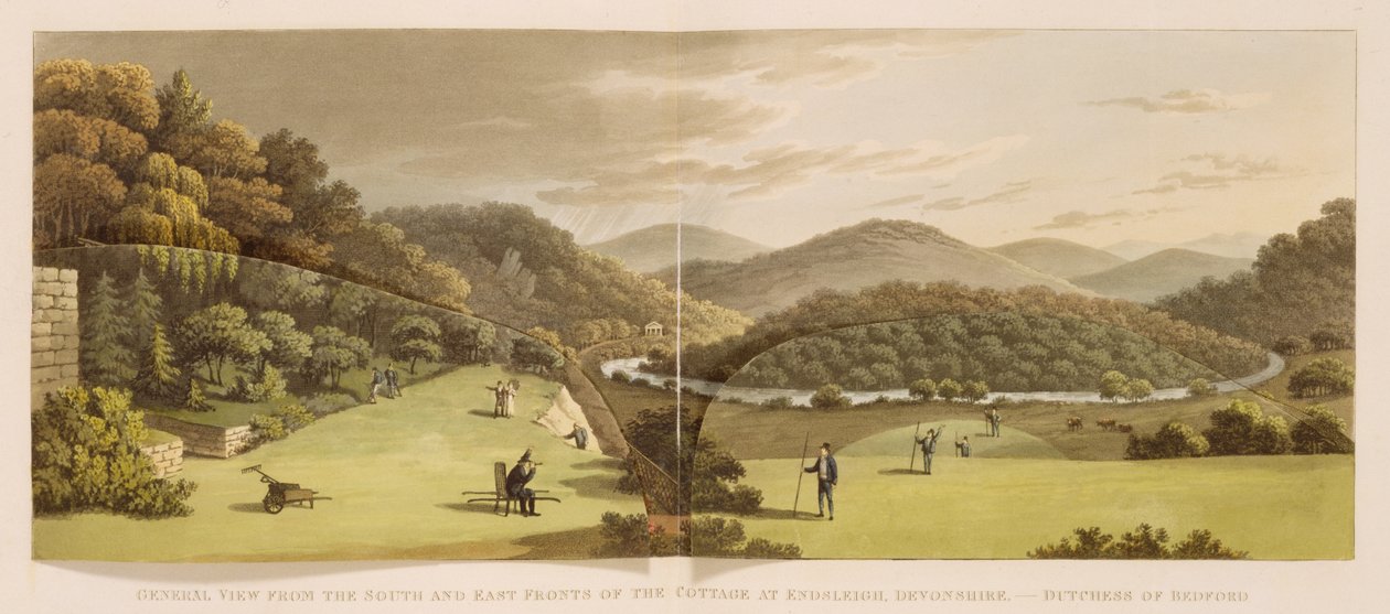 Vista Geral das Frentes Sul e Leste do Cottage at Endsleigh, Devon (Antes) de 