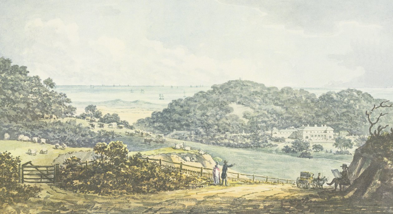 Panorâmica &39;depois&39; vista, do livro vermelho para casa de Antony, c.1812 de Humphry Repton