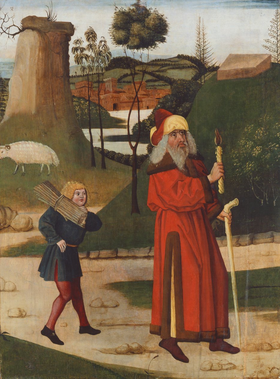 O Sacrifício de Isaac, 1490-1500 de Hungarian School