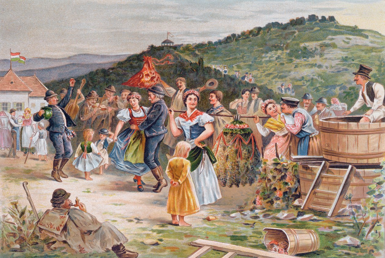 Festival Celebrando a Colheita do Vinho na Hungria de Hungarian School