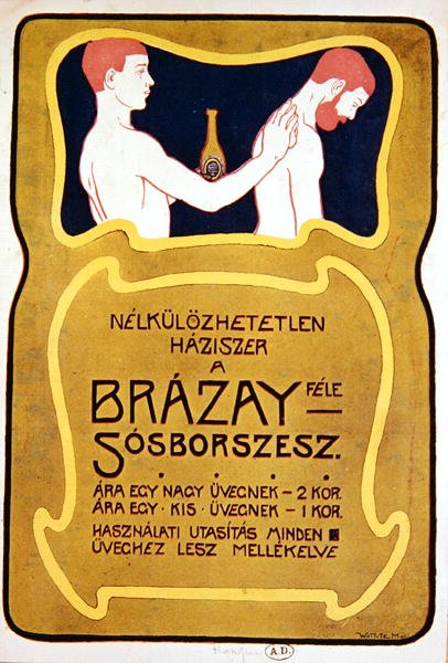 Anúncio húngaro para Eau de Toilette Brazay, c.1900 (cor litho) de Hungarian School
