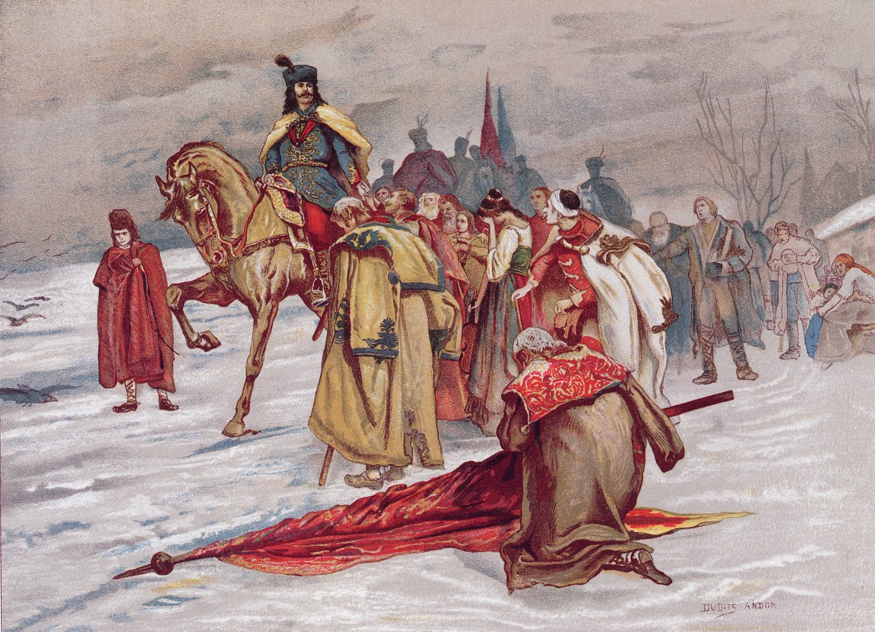 Rakoczi Ferenc despede-se de seu povo quando ele se exila em fevereiro de 1711, c.1900 de Hungarian School