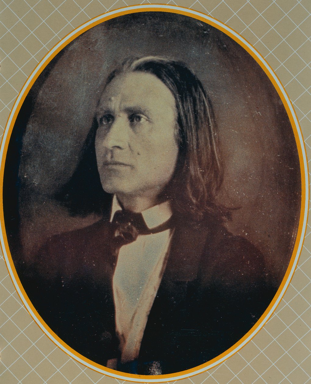 Reprodução de um daguerrótipo de Franz Liszt (1811-1886) tirada c.1856 de Hungarian School