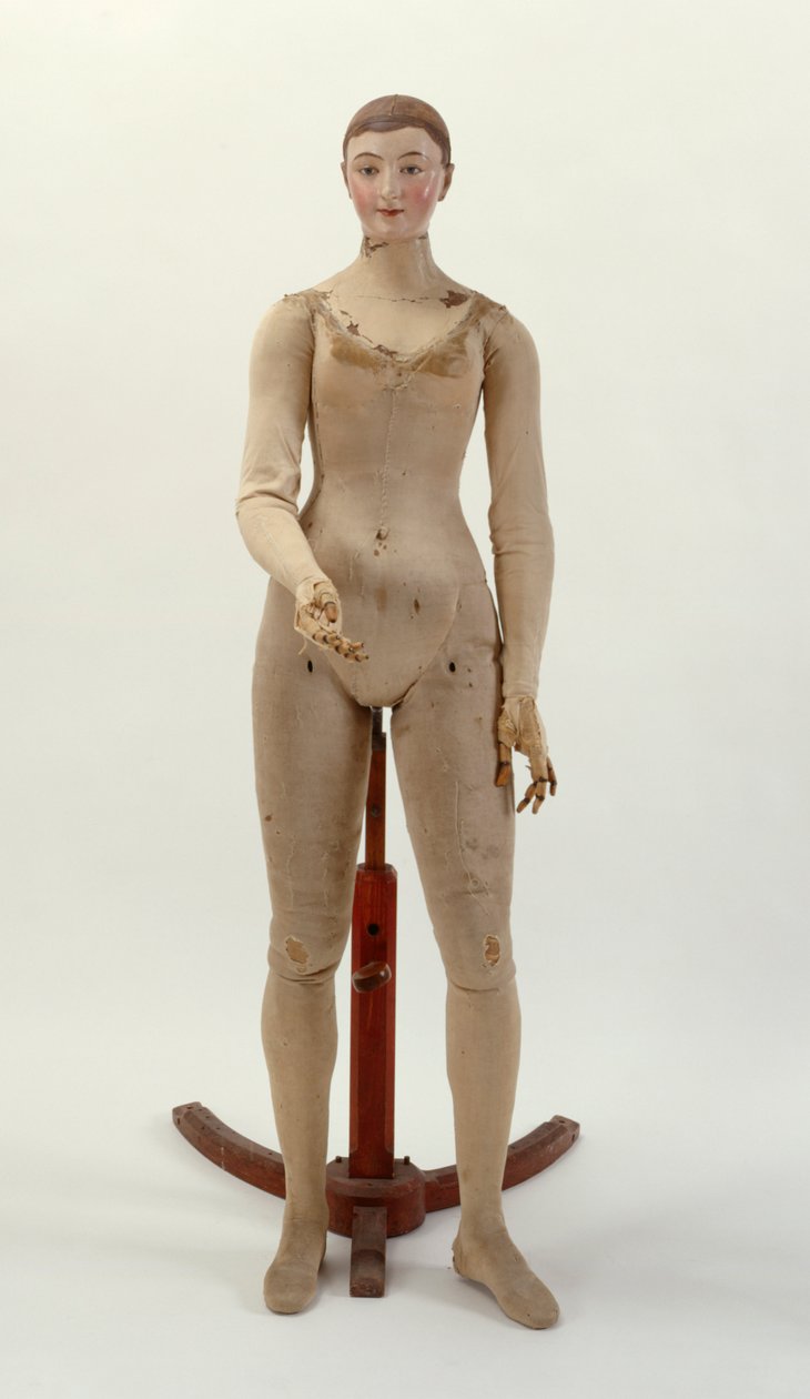 Manequim, 1817 (madeira, metal, têxtil e papermache) (ver também 312163 e 312164) de Huot