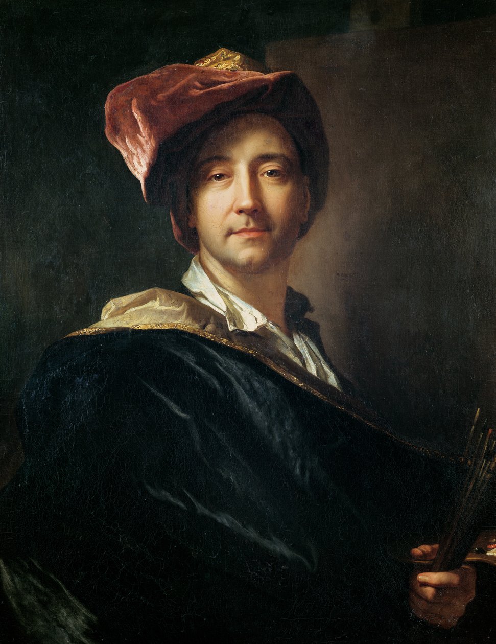 Auto-retrato em um turbante, 1700 de Hyacinthe Francois Rigaud