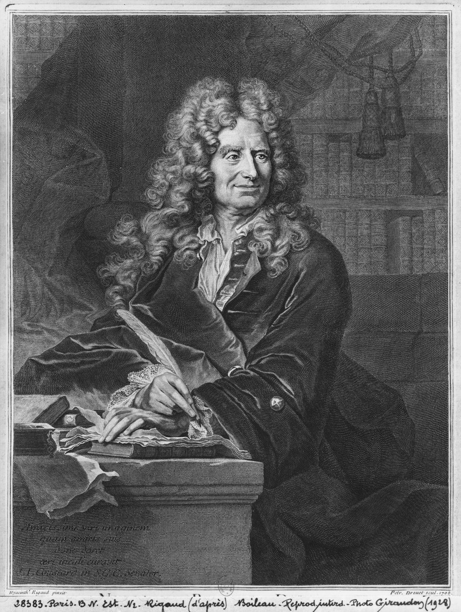 Retrato de Nicolas Boileau, conhecido como Boileau-Despreaux, 1706 de Hyacinthe Francois Rigaud