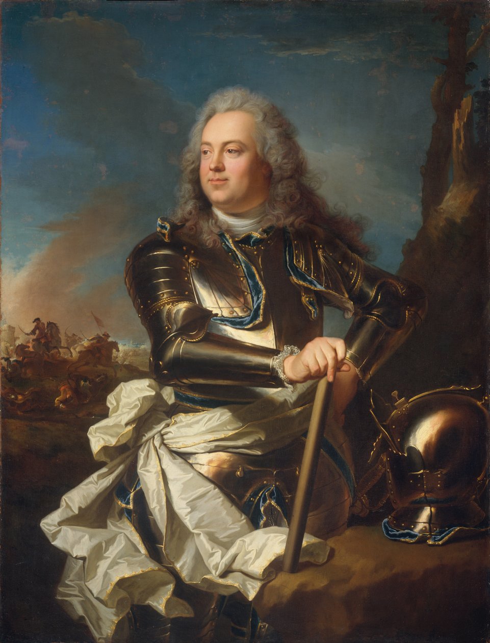 Retrato de um oficial militar de Hyacinthe Francois Rigaud