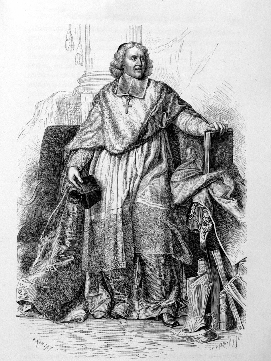 Retrato gravado de Jacques-Benigne (Jacques Benigne) Bossuet, bispo de Meaux depois de Hyacinthe Rigaud (Musée du Louvre) - em "Histoire de France" de Guizot de Hyacinthe (after) Rigaud