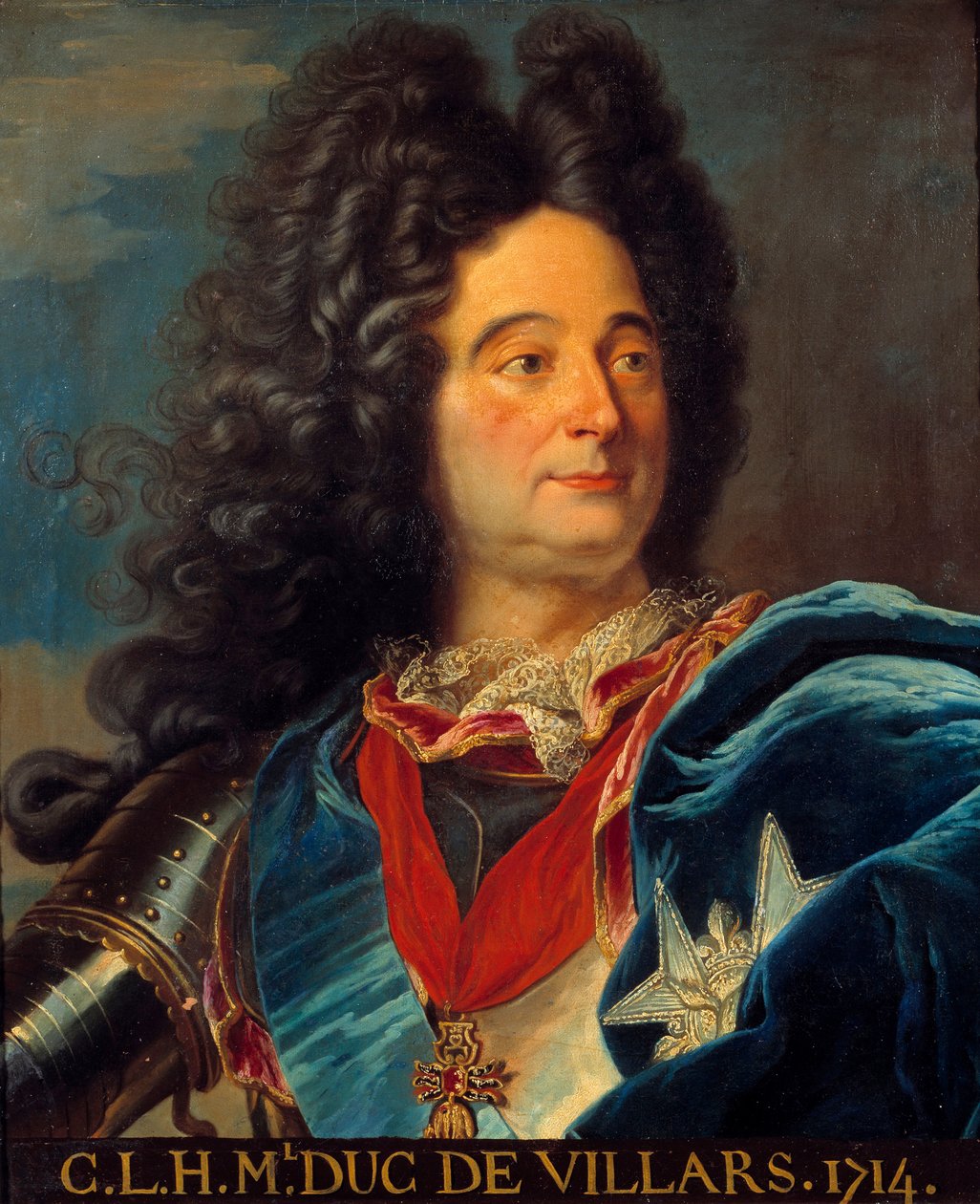 Retrato de Louis Claude Hector Duke of Villars, marechal de França (1652-1734) Pintura após Hyacinthe Rigaud (1659-1743) 1714 Sol. 0,63x0,52 m de Hyacinthe (after) Rigaud