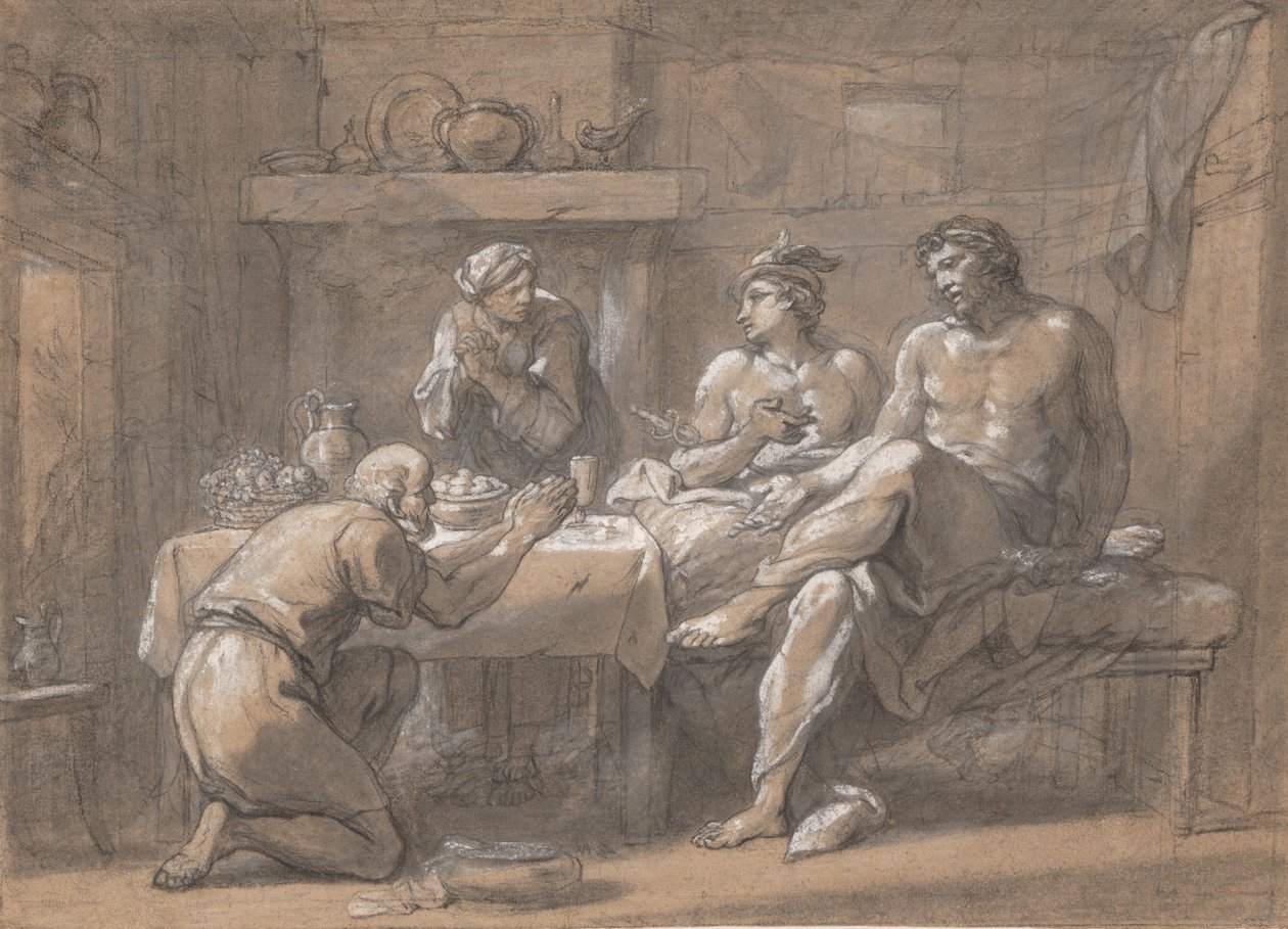 Júpiter e Mercúrio na Casa de Baucis e Filemon, século XVIII. de Hyacinthe Collin de Vermont