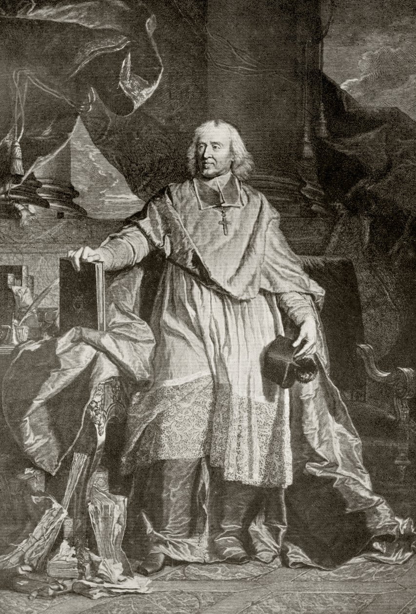 Jacques Benigne Bossuet, gravado por Pierre Imbert Drevet, de "The Print-Collector&39;s Handbook", de Alfred Whitman, publicado por George Bell und Sons, 1901 de Hyacinthe Francois Rigaud