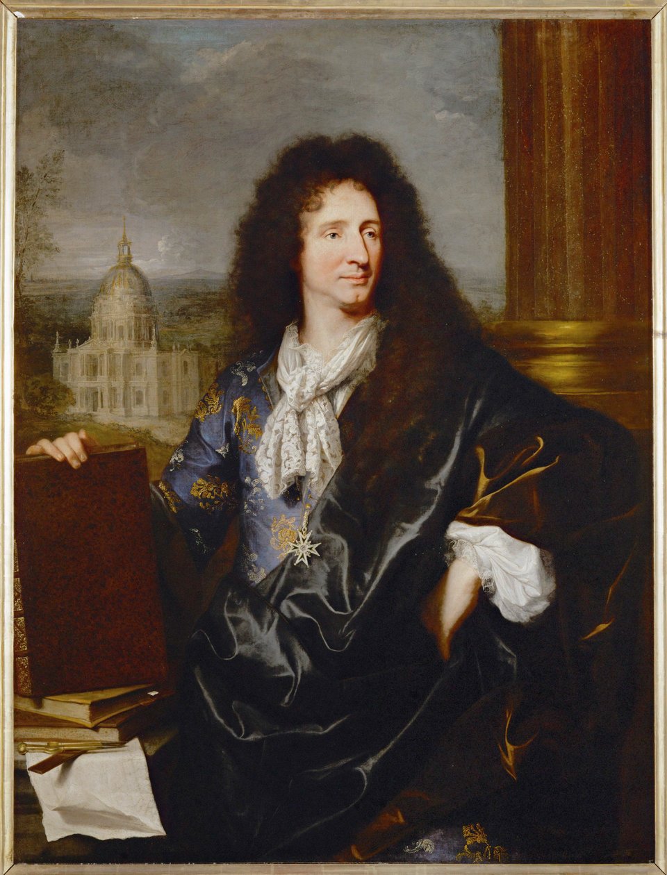 Jules Hardouin-Mansart, Primeiro Arquiteto e Supervisor dos Edifícios Reais, pintado em 1685 ... de Hyacinthe Francois Rigaud