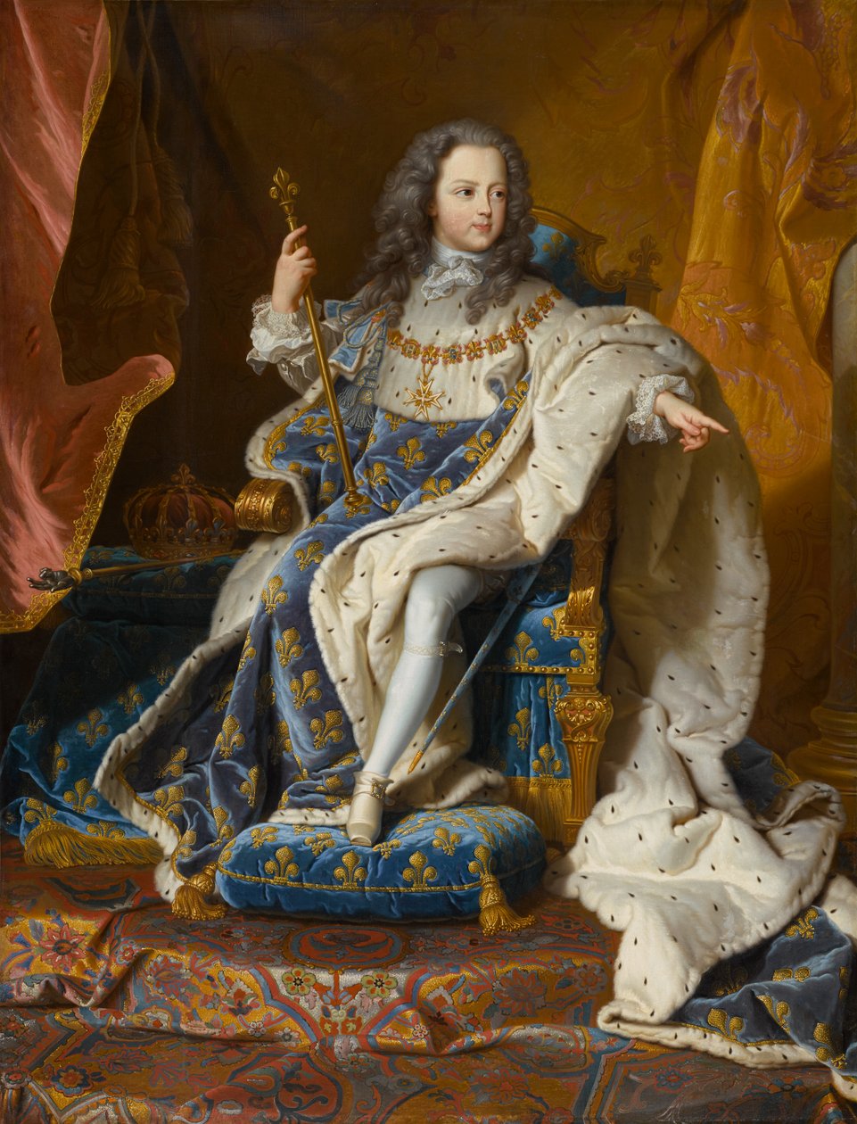 Luís XV (1710-1774), cerca de 1715-1717 (óleo sobre tela) de Hyacinthe Francois Rigaud