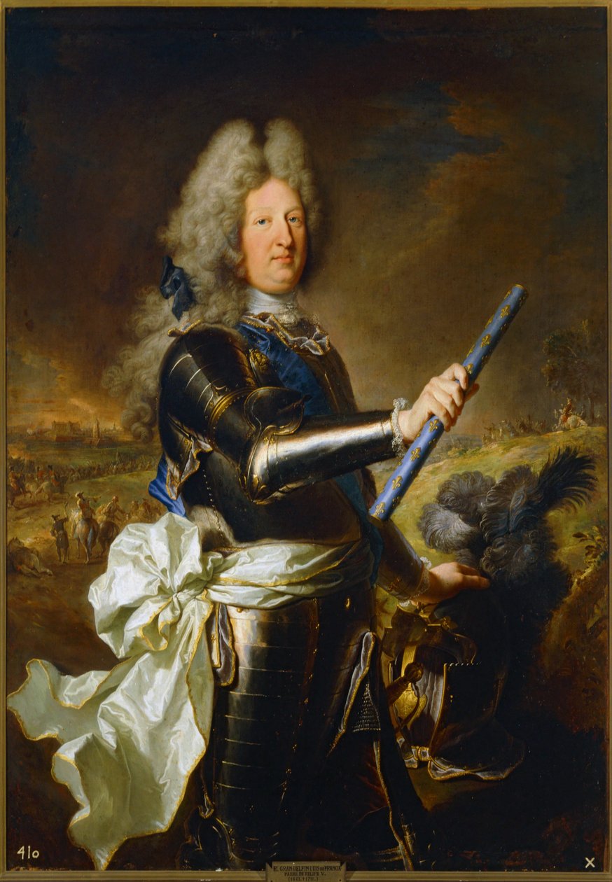 Luís de França, o Grão-Delfim, pai do rei Filipe V de Espanha ... (pintura sobre tela) de Hyacinthe Francois Rigaud