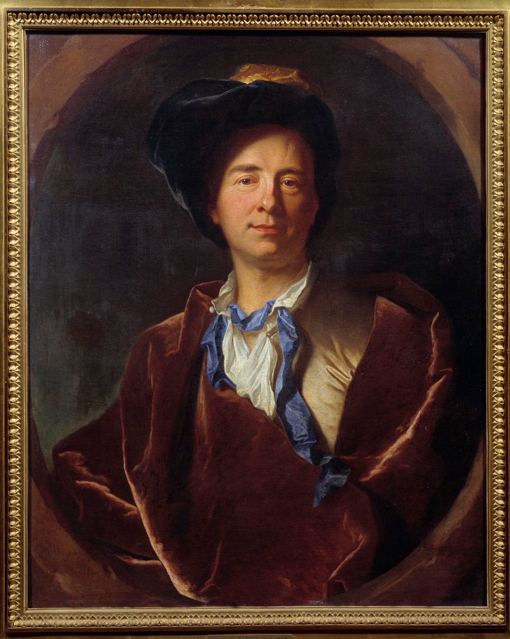 Retrato de Bernard Le Bouyer (Le Bovier) de Fontenelle (1657-1757), escritor francês Pintura de Hyacinthe Rigaud (1659-1743) 1713 Sol. 0,79x0,63 m Montpellier, musee Fabre - Retrato de Bernard Le Bouyer (Le Bovier) de Fontenelle (1657-1757), escritor franc de Hyacinthe Francois Rigaud
