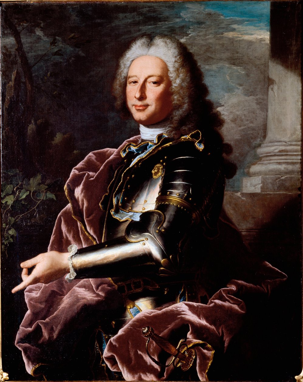 Retrato de Giovanni (Gian) Francesco II Brignole Sale (Jean Francois II Brignole-Sale) (1695-1760) Doge of Genes e Embaixador da República de Genes na França sob a pintura Luís XV de Hyacinthe Rigaud (1659-1743) 1737-1739 Dim. 101,5x80,2 cm Genes, de Hyacinthe Francois Rigaud
