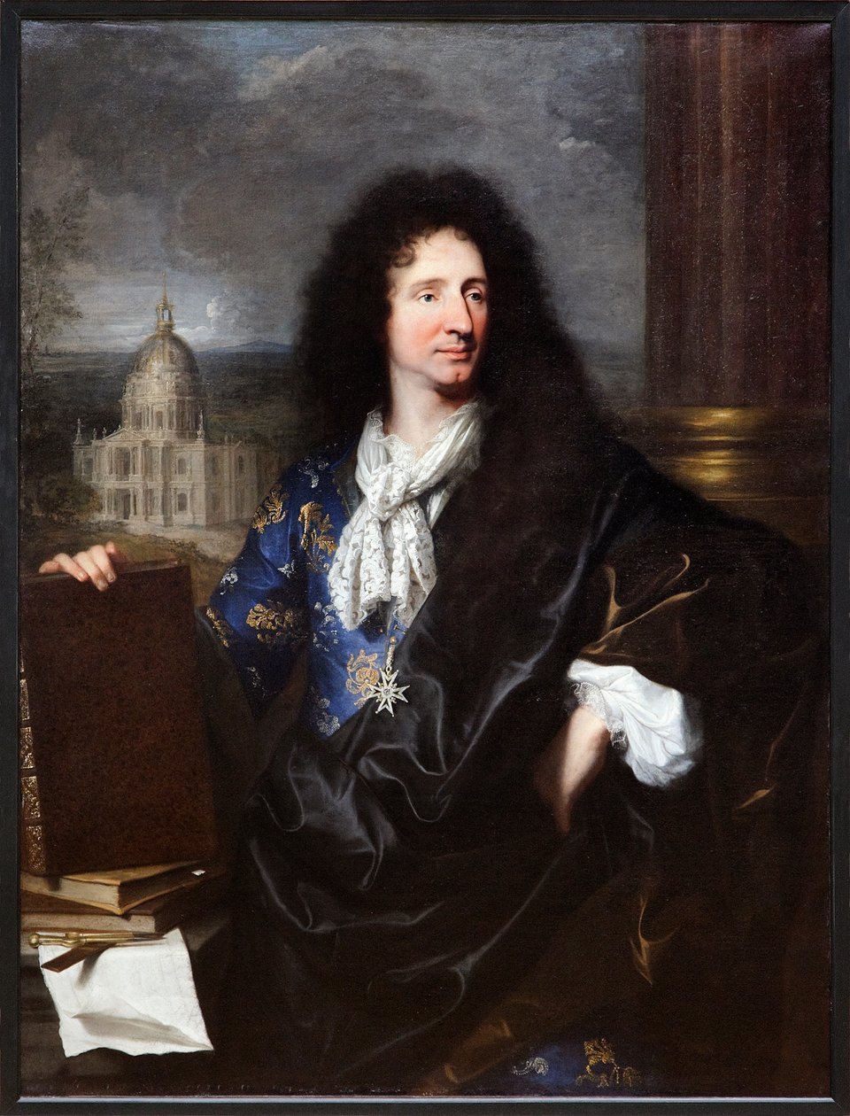 Retrato de Jules Hardouin Mansart (óleo sobre tela) de Hyacinthe Francois Rigaud