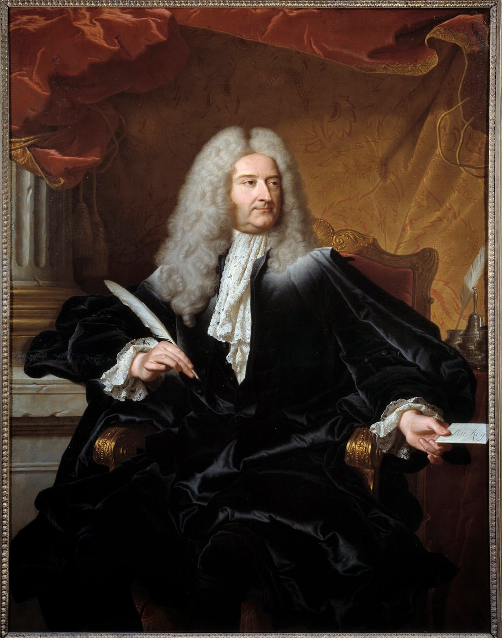 Retrato de Louis Germain de Chauvelin (1685-1762), Marquês de Grosbois, Secretário de Estado dos Negócios Estrangeiros e Guarda de Selos Pintura de Hyacinthe Rigaud (1659-1743) 1727 Sol. 1,11x1,46 m Toulouse musee des Augustins - Retrato de Louis Germain d de Hyacinthe Francois Rigaud