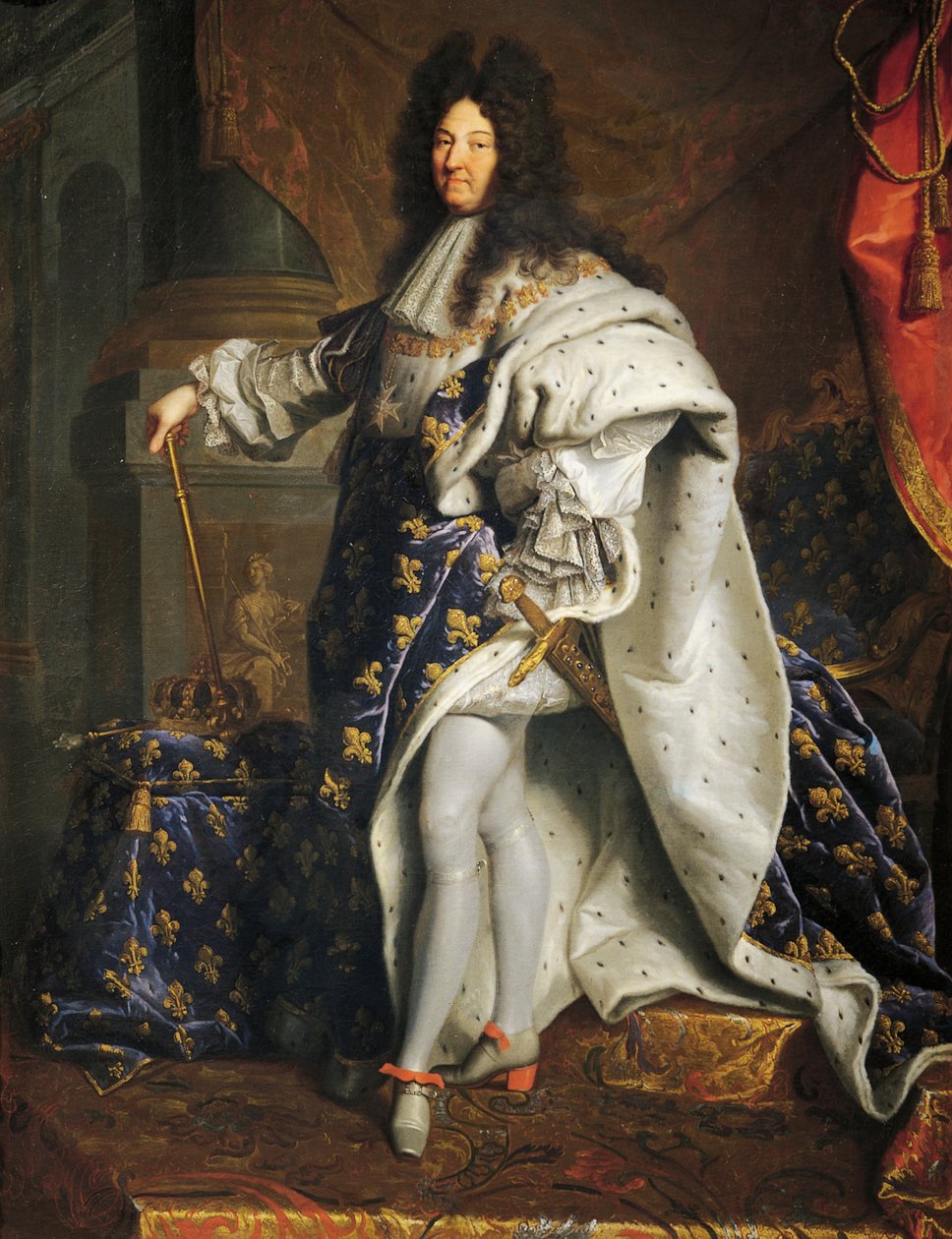 Retrato de Luís XIV da França, conhecido como Luís o Grande ou Rei Sol (1638-1715), pintura de Hyancinthe Rigaud (1659-1743) de Hyacinthe Francois Rigaud