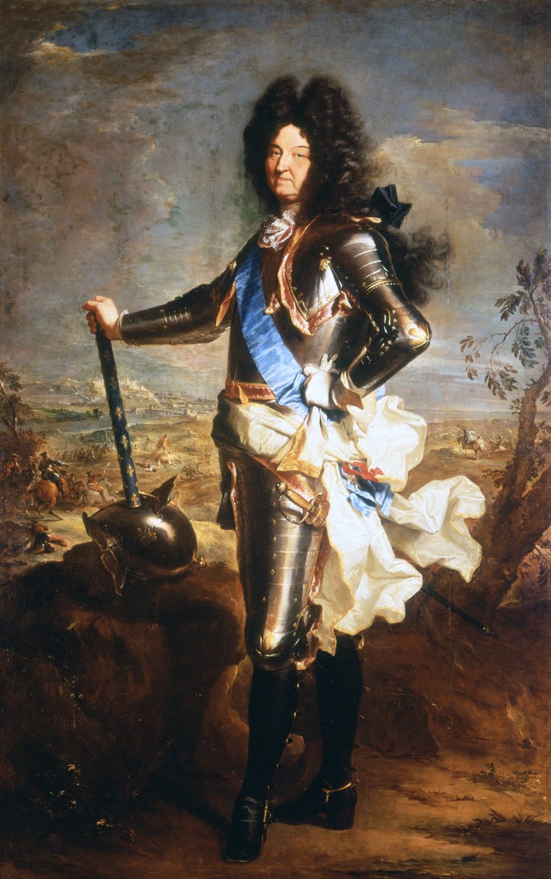 Retrato de Luís XIV, o Rei Sol (1638 - 1715). Óleo de Hyacinthe Rigaud, nomeado retratador do Rei. de Hyacinthe Francois Rigaud