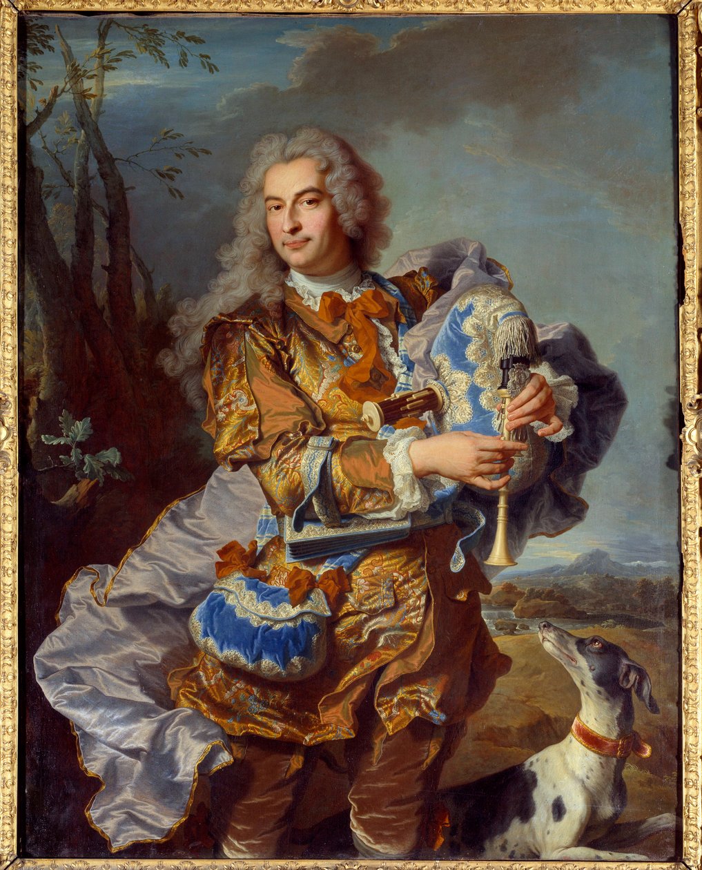 Retrato do Presidente um morteiro de Gueidan em Celadon ou tocador de musette Pintura de Hyacinthe Rigaud (1659-1743) 1735 Sol. 1,46x1,33 m Gaspard Aix en Provence, Musee Granet de Hyacinthe Francois Rigaud