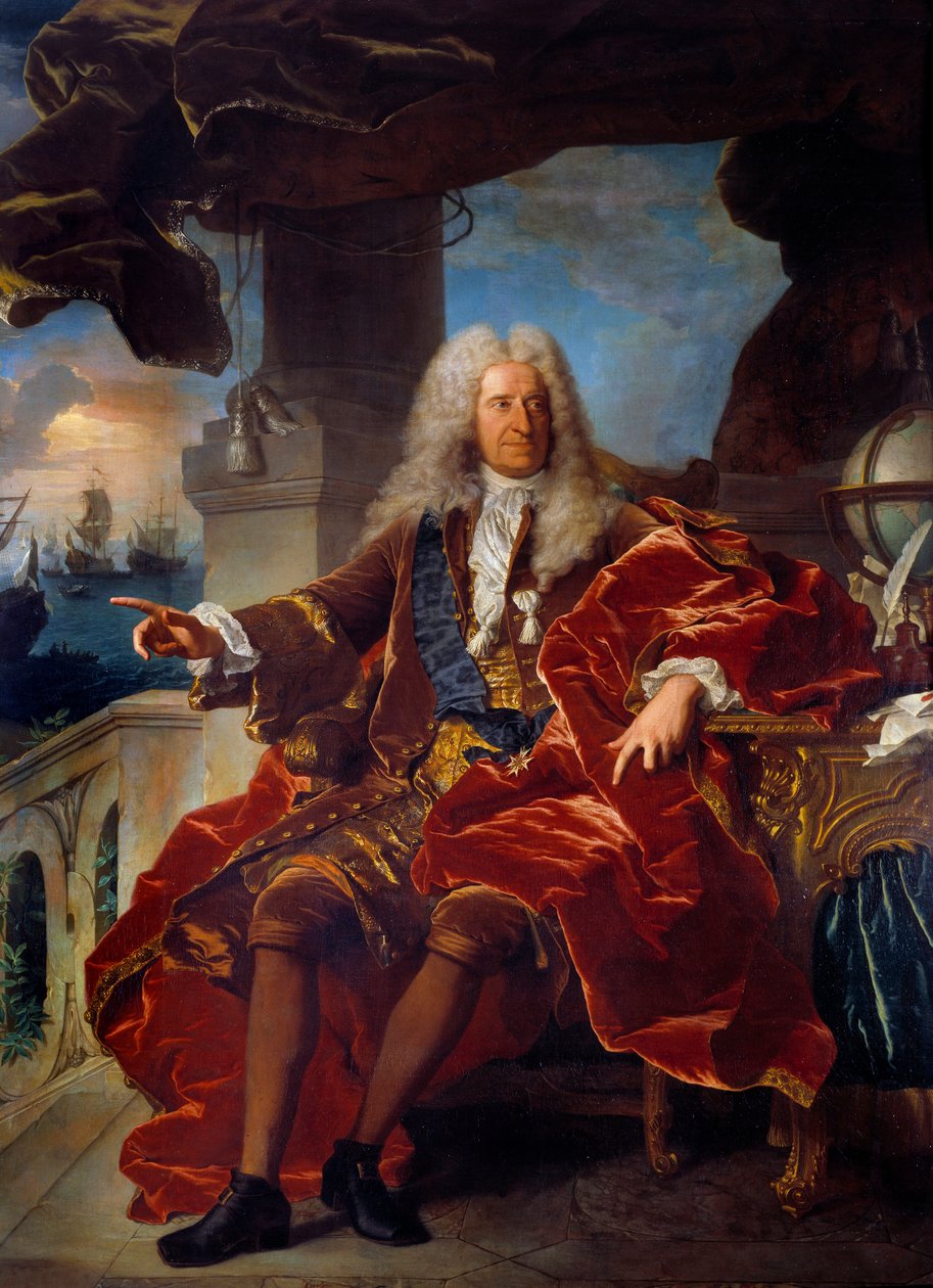 Retrato do banqueiro Samuel Bernard (1651-1739) Pintura de Hyacinthe Rigaud (1659-1743) Sol do século XVIII. 2,65 x 1,66 m de Hyacinthe Francois Rigaud