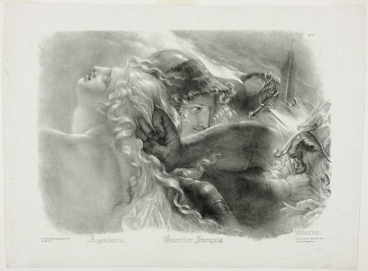 Agandecca, guerreiro francês, Starno, depois de A apoteose dos heróis franceses que morreram pelo seu país durante a guerra pela liberdade de Hyacinthe Louis Aubry Lecomte