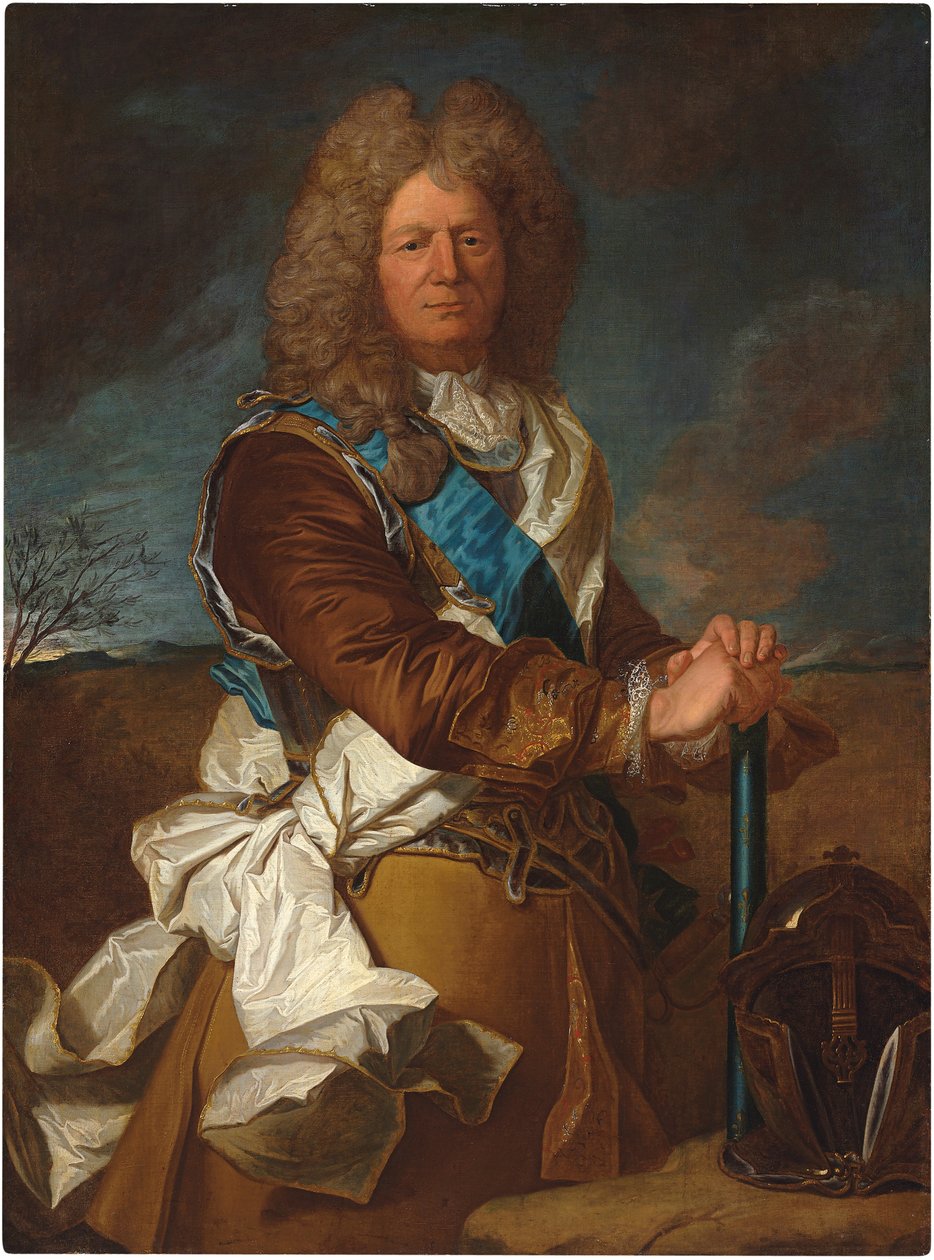 Retrato de Sebastien Le Prestre, marquês de Vauban, marechal de france, vestindo a ordem de Saint Esprit de Hyacinthe Francois Rigaud