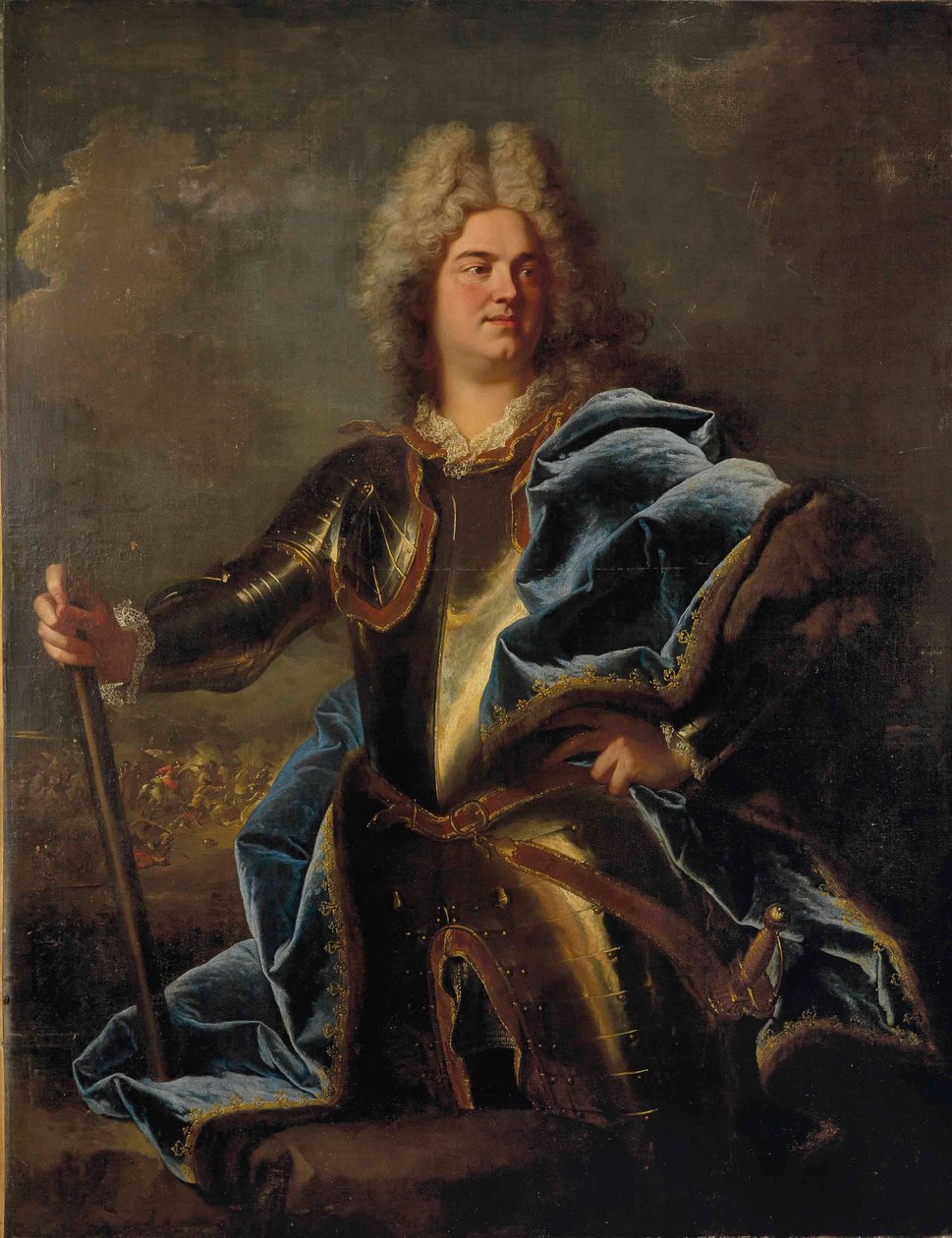Retrato de um homem, tradicionalmente identificado como Claude Louis Hector, ducado de Villars (1653-1734) de Hyacinthe Rigaud