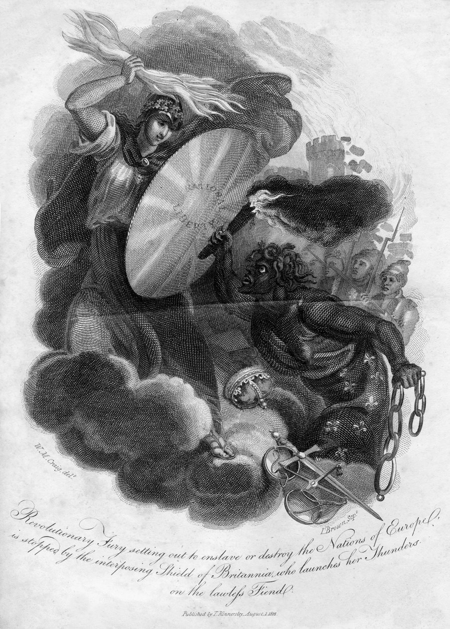 Fúria revolucionária que se propõe a escravizar ou destruir as nações da Europa, 1816. de I. Brown