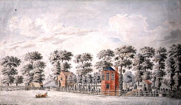 Vista de um Gazebo e Jardim de I. Chapman