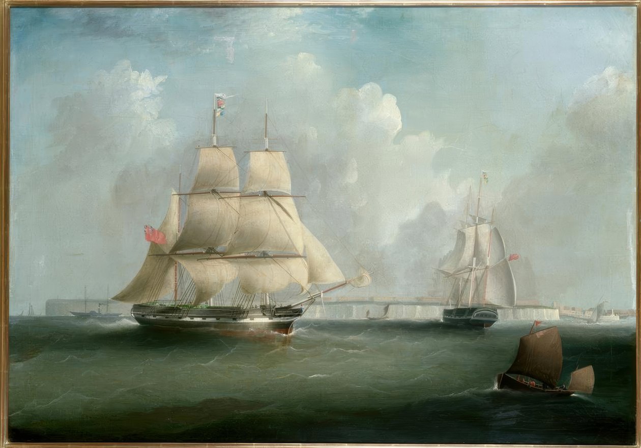 Indenização por latido &39;em frente a North Foreland, Kent - pintura v. Tudgay de I. Tudgay