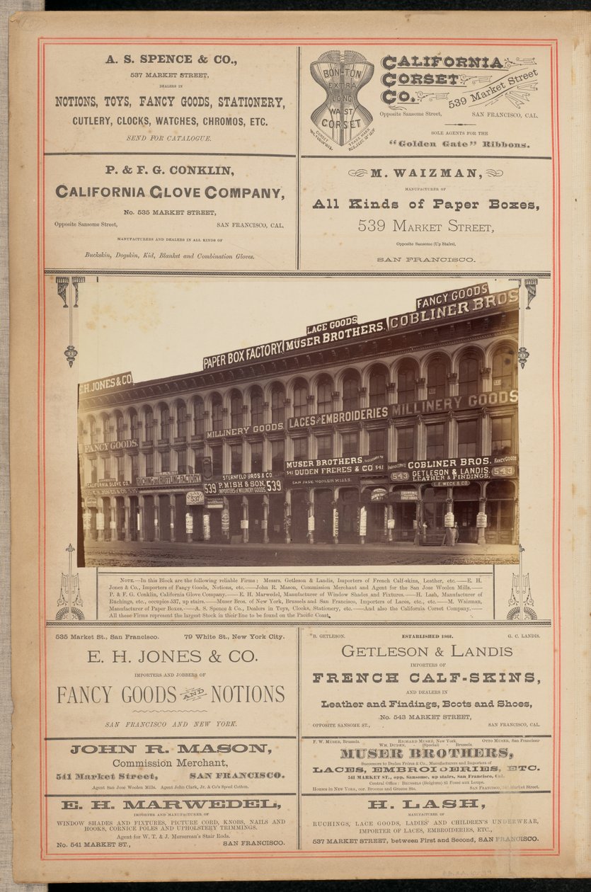 [Edifício na Market Street, São Francisco]. de I. W. Taber