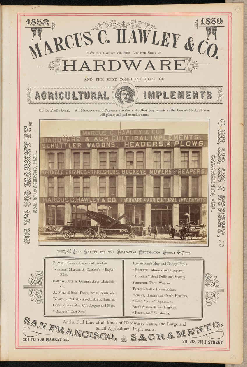 [Marcus C. Hawley and Company, São Francisco] de I. W. Taber