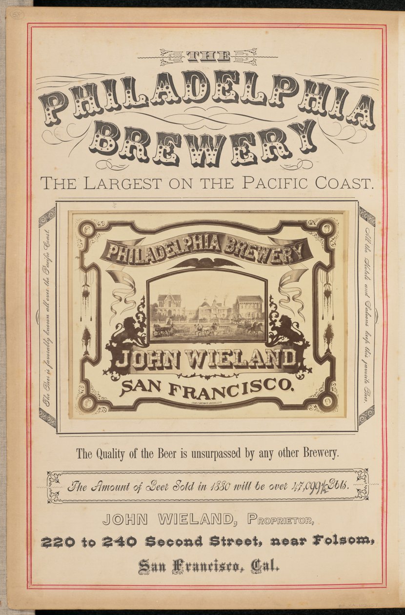[Fábrica de cerveja Philadelphia, São Francisco]. de I. W. Taber
