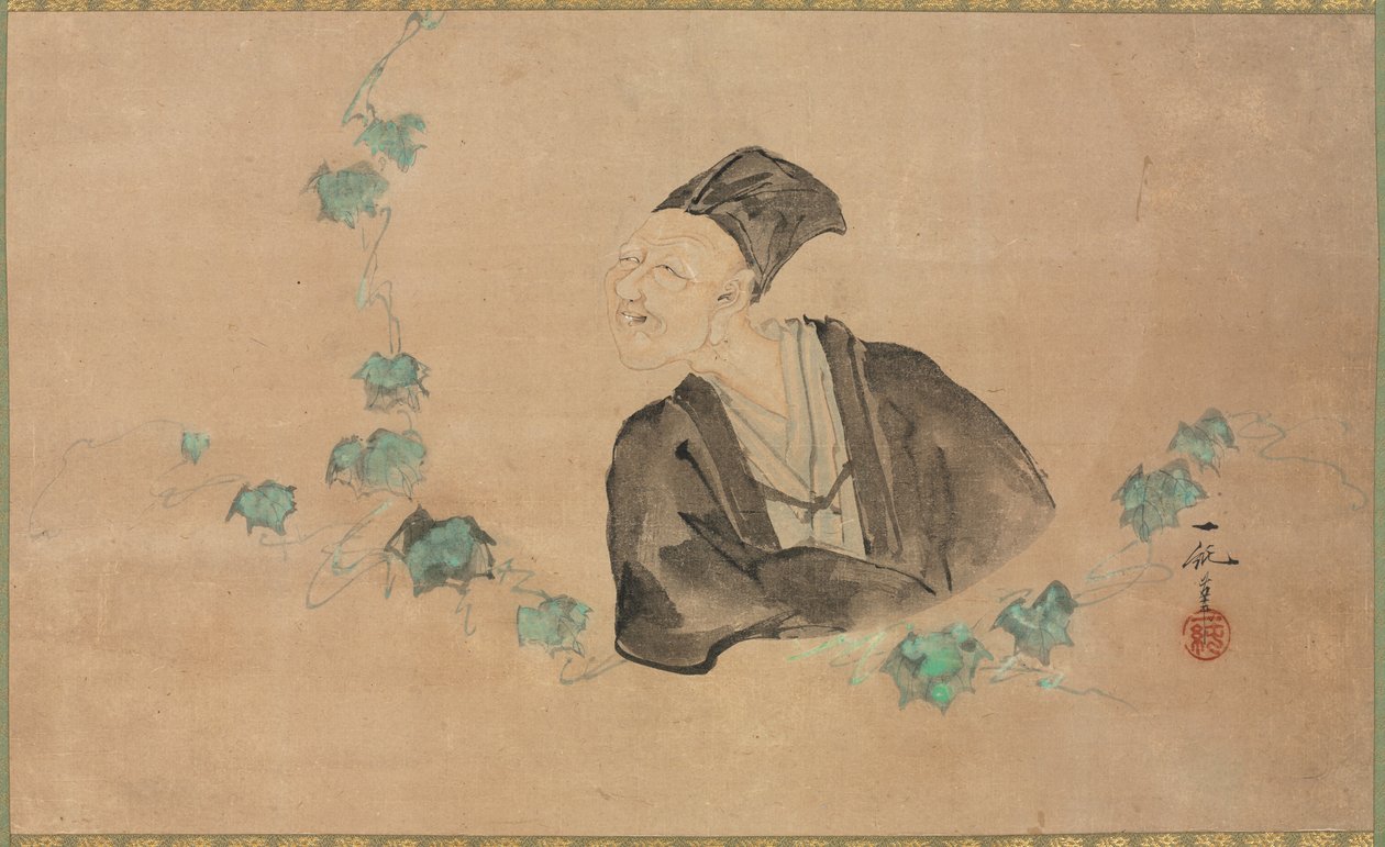 Retrato de Basho, 1700. de Ichijun