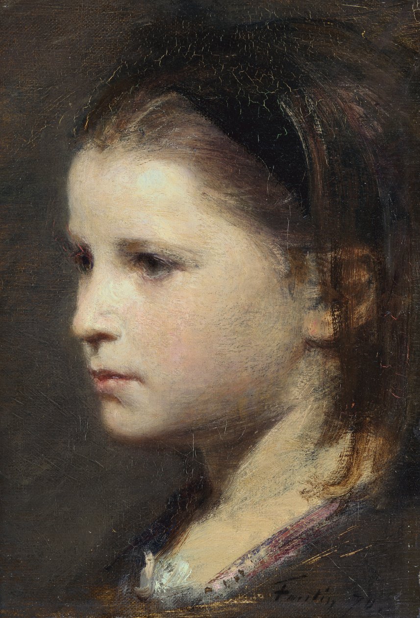 Cabeça de uma jovem rapariga de Ignace Henri Jean Fantin Latour