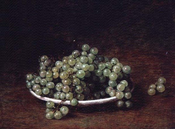 Natureza Morta de Uvas Pequenas de Ignace Henri Jean Fantin Latour