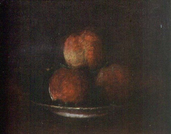 Três Pêssegos (óleo sobre tela) de Ignace Henri Jean Fantin Latour