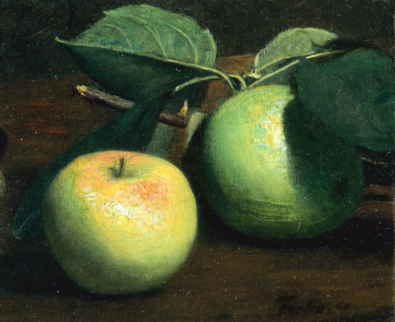 Duas maçãs (óleo sobre tela) de Ignace Henri Jean Fantin Latour