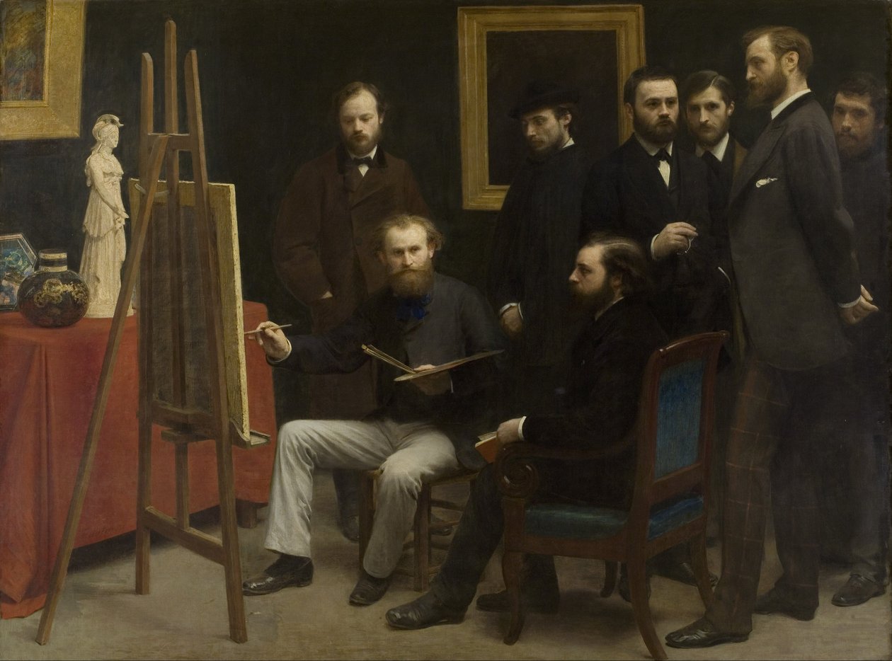 Um estúdio em Les Batignolles, 1870 de Ignace Henri Jean Fantin Latour