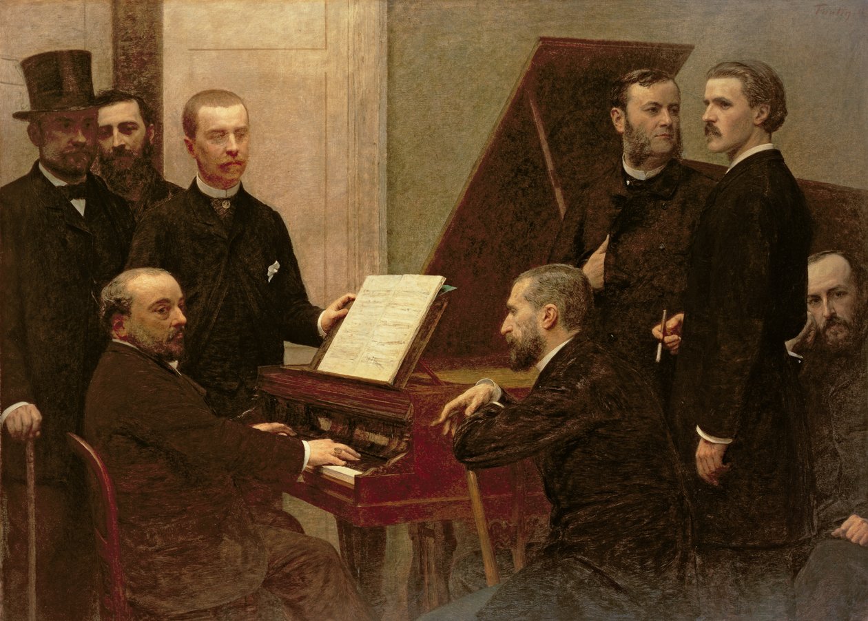 Em torno do piano, 1885 de Ignace Henri Jean Fantin Latour