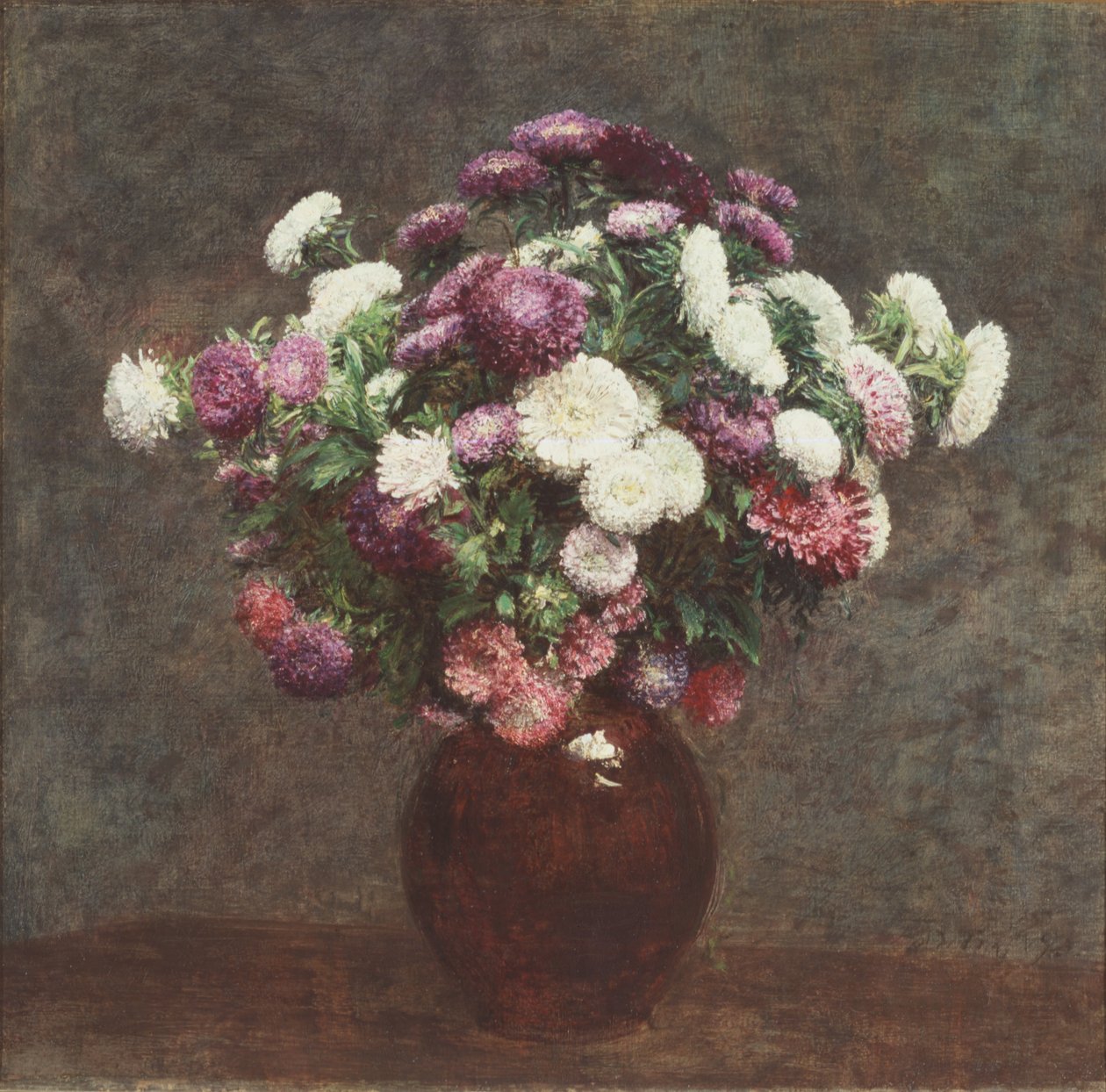 Ásteres num vaso de Ignace Henri Jean Fantin Latour