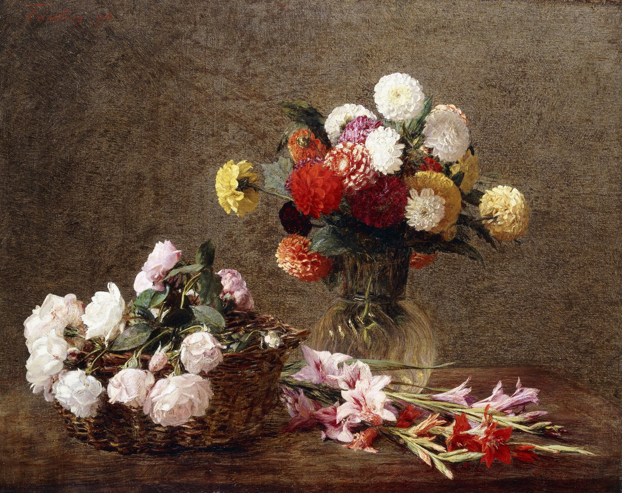 Dálias, 1896 de Ignace Henri Jean Fantin Latour