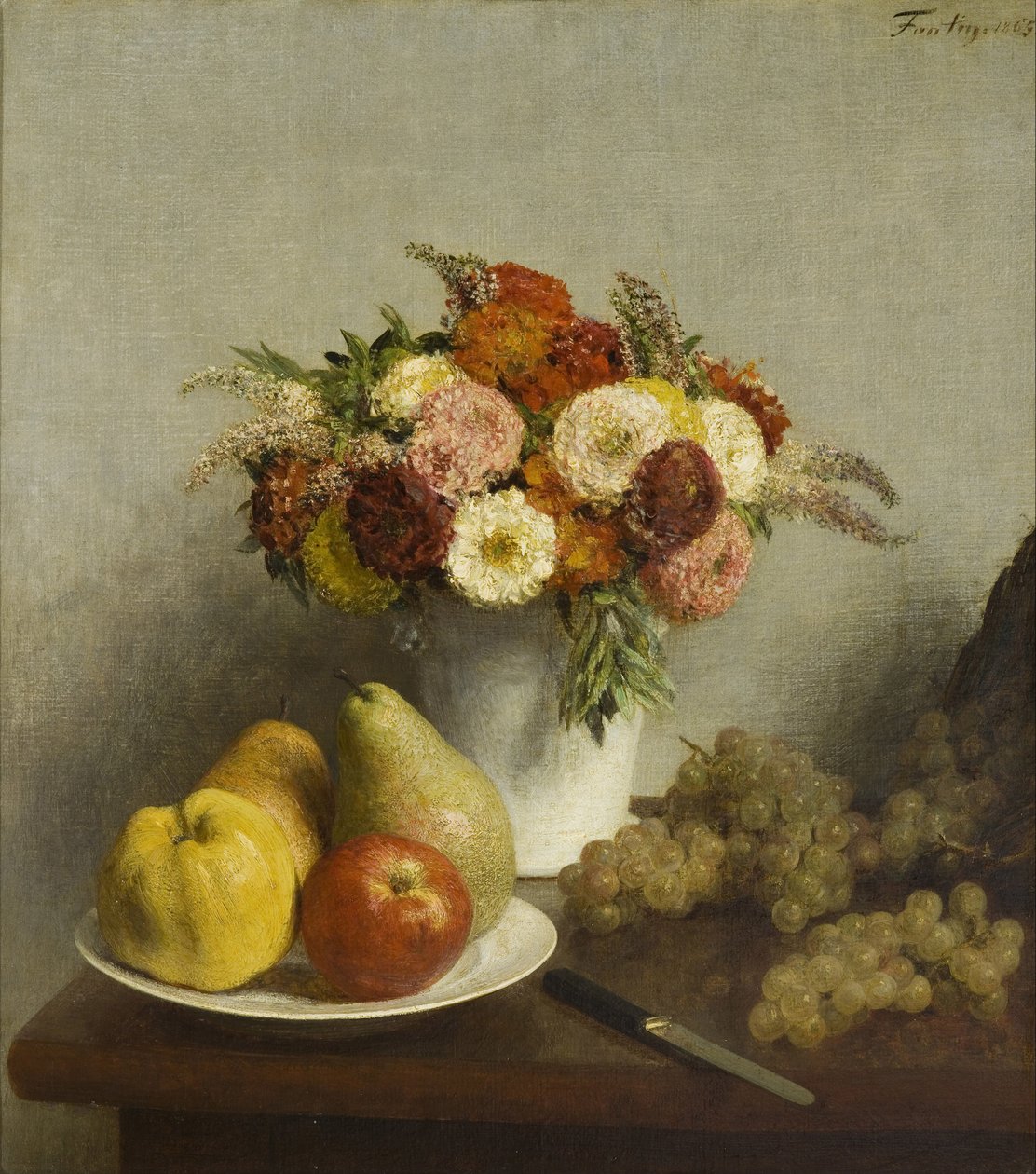 Flores e frutas, 1865 de Ignace Henri Jean Fantin Latour